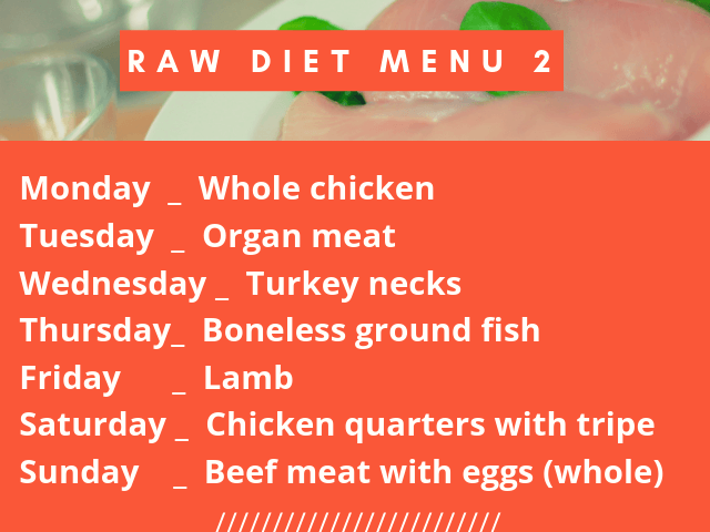 Great Dane Raw Diet Menu