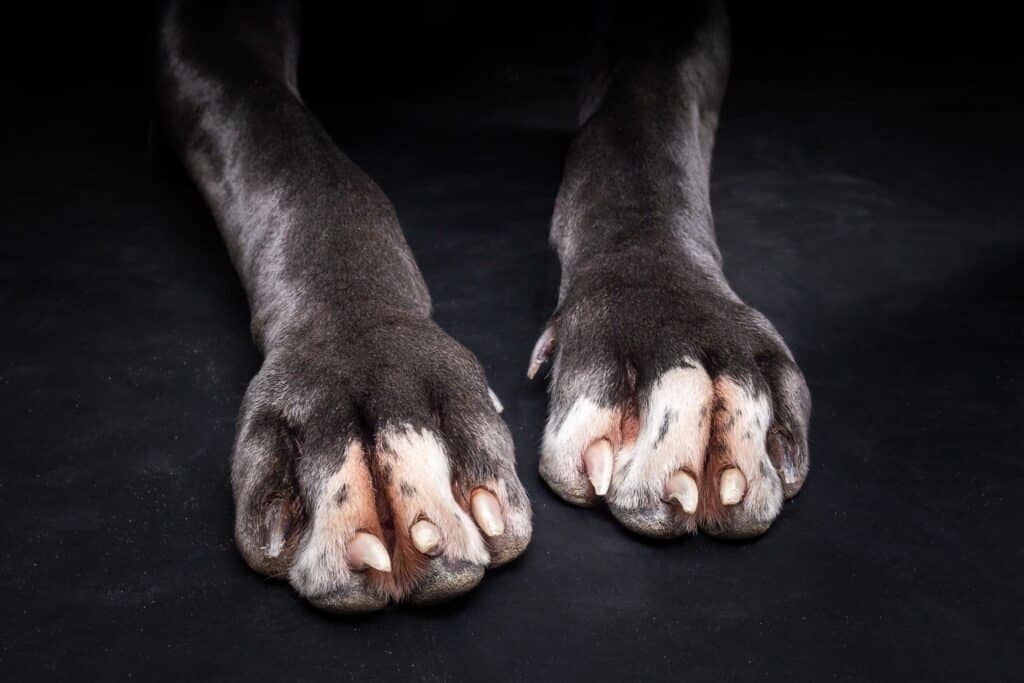 The Front Paws Of A Great Dane