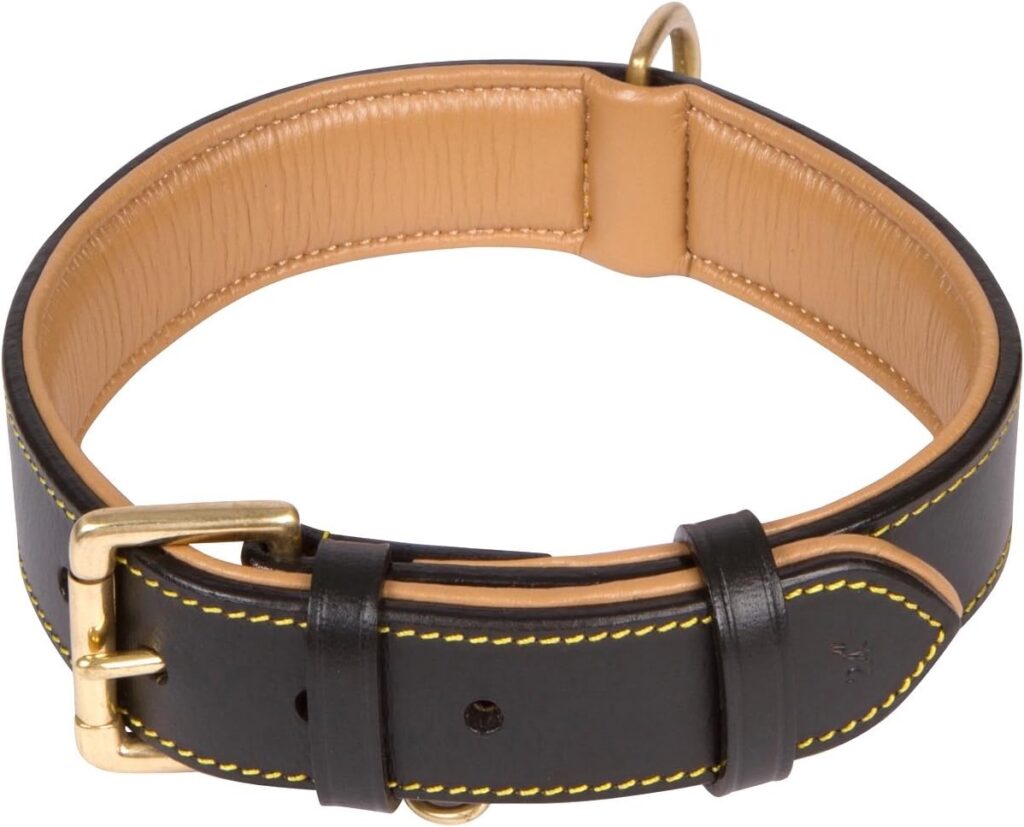 Soft Touch Collars Black Leather Great Dane Dog Collar